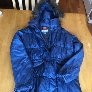 Blue women’s Columbia winter jacket
